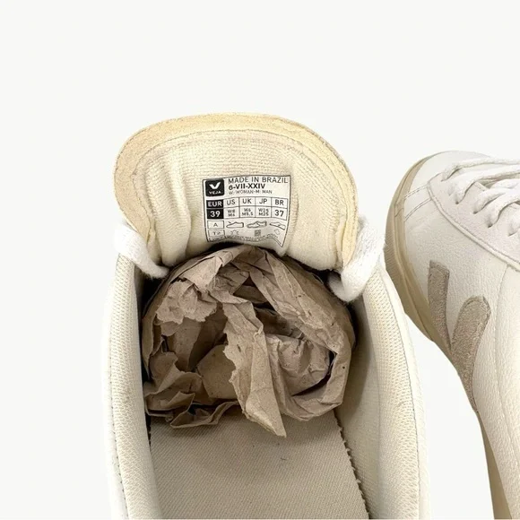 Veja Campo Chromefree Leather Low Sneakers | Sz 39 | Extra White Natural Suede - Picture 13 of 14